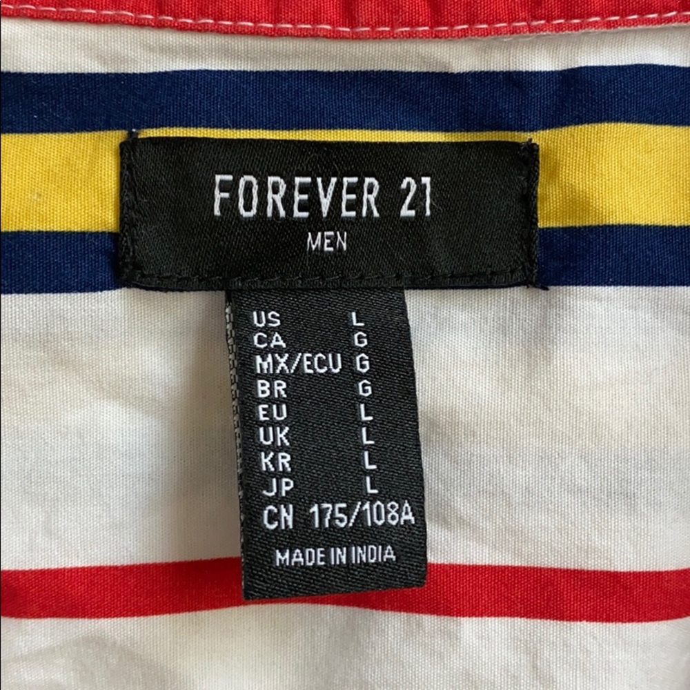 White Shirt with Stripes - Men's Large - Picture 4 of 6